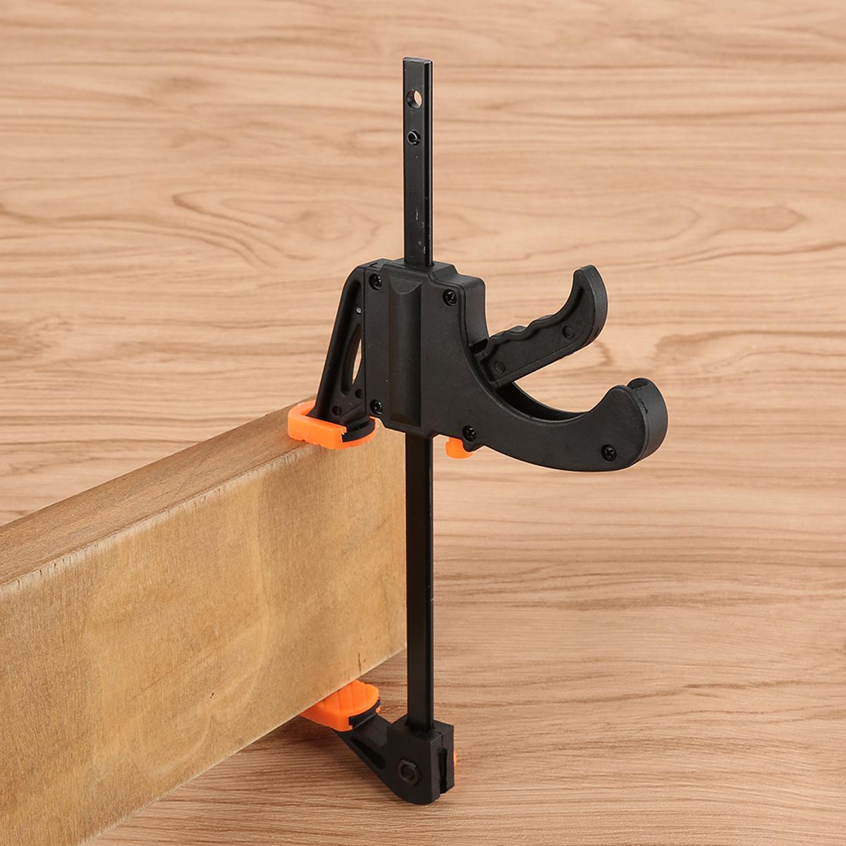 F Shape Quick Ratchet Release Speed Squeeze Wood Working Clip Spreader Tool DIY Color: Black + Orange