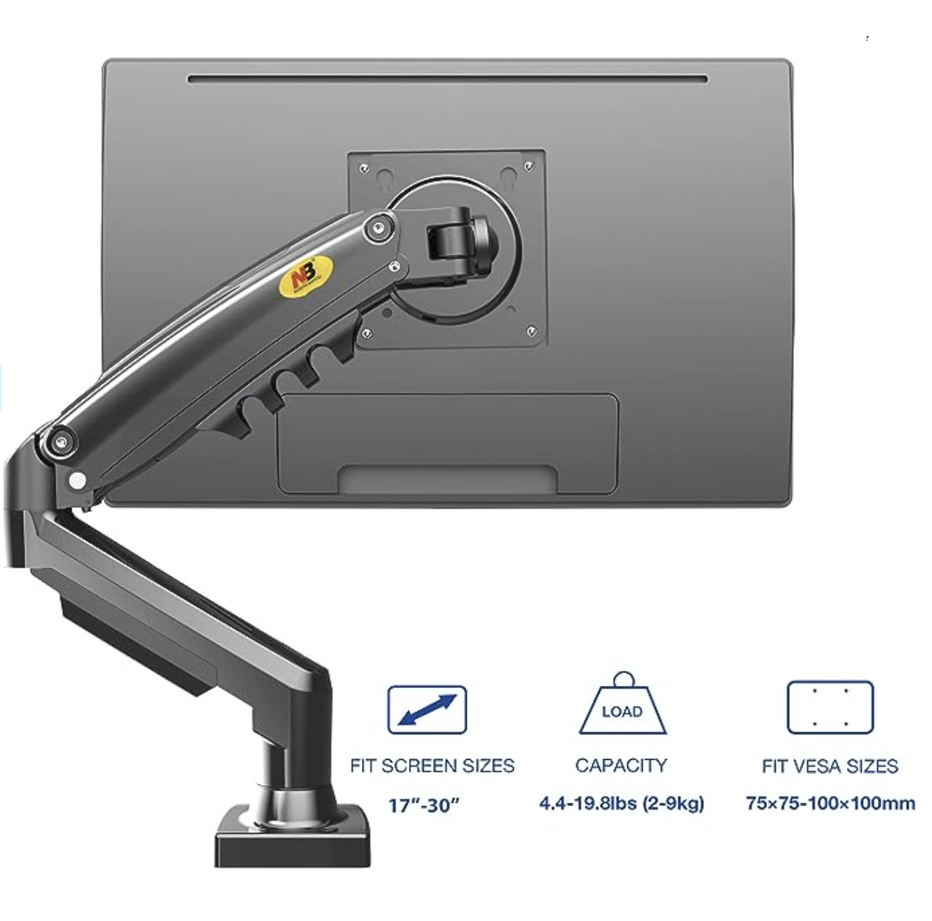 NB F80 North Bayou Monitor Desk Mount Stand Full Motion Swivel Monitor Arm With Gas Spring For 17-30'' Computer Monitors (Within 4.4 lbs to 19.8lbs) Lindaa. 