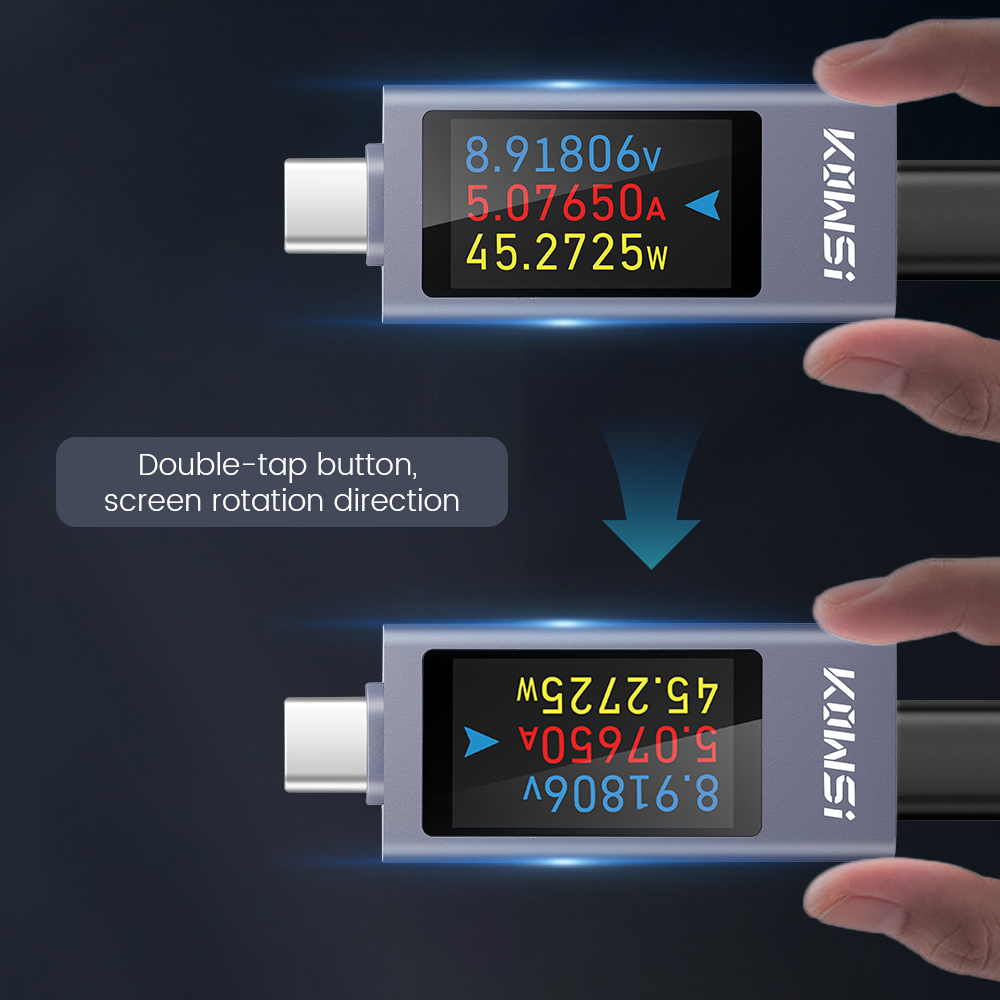 KWS-2301C Type-C Current and Voltage Monitor DC 4-30V 0-12A Power Meter Tester PD Battery Capacity Digital LCD Display Meter. 