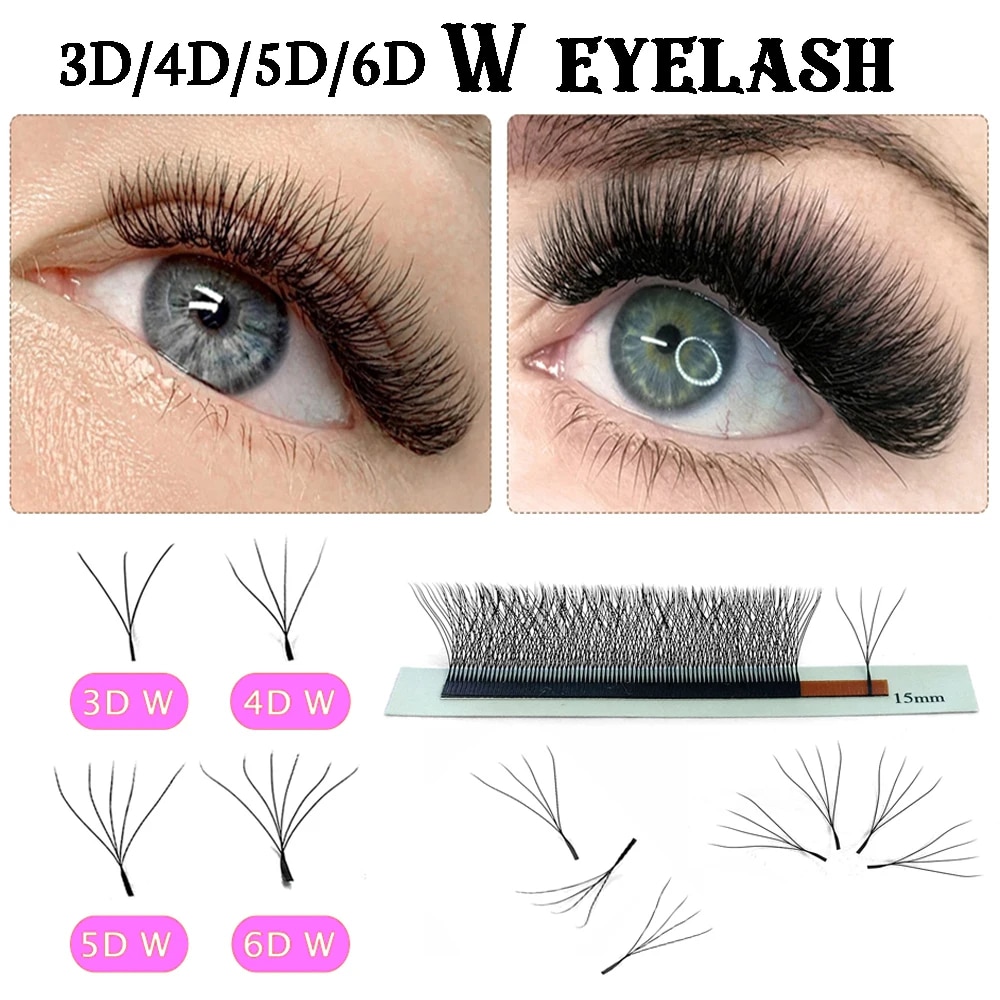 4D W Eylash Extension 5D 3D Russia Volume W Lash Fluffy Premade Fans Clover Mink Faux Cil Lashes Dolly Hybrid Eyelash 3D Cilios Abandon Abandon