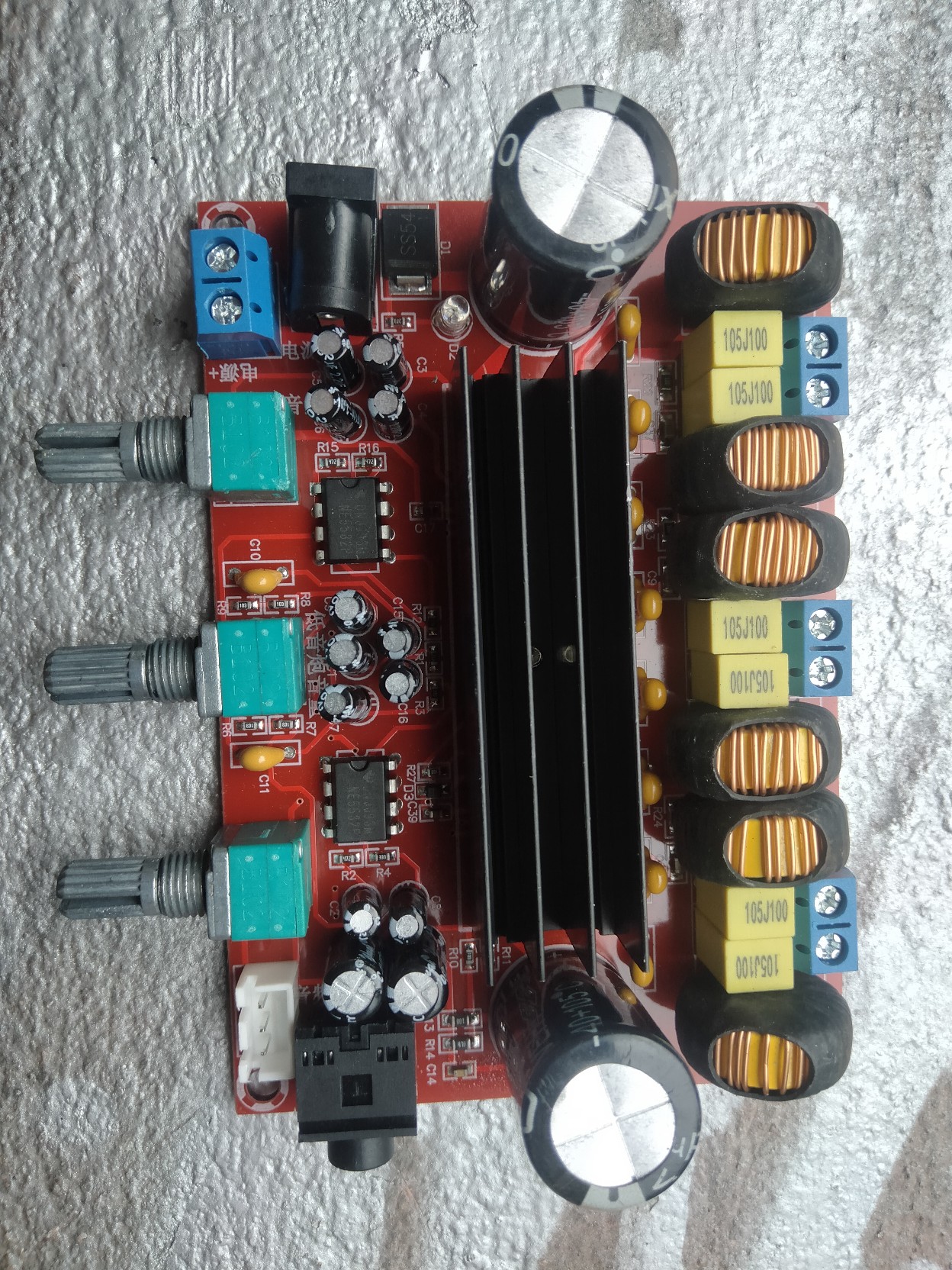 Amplifier circuit board 2.1 stereo+ woofer Tpa3116D2 16pin ic Board