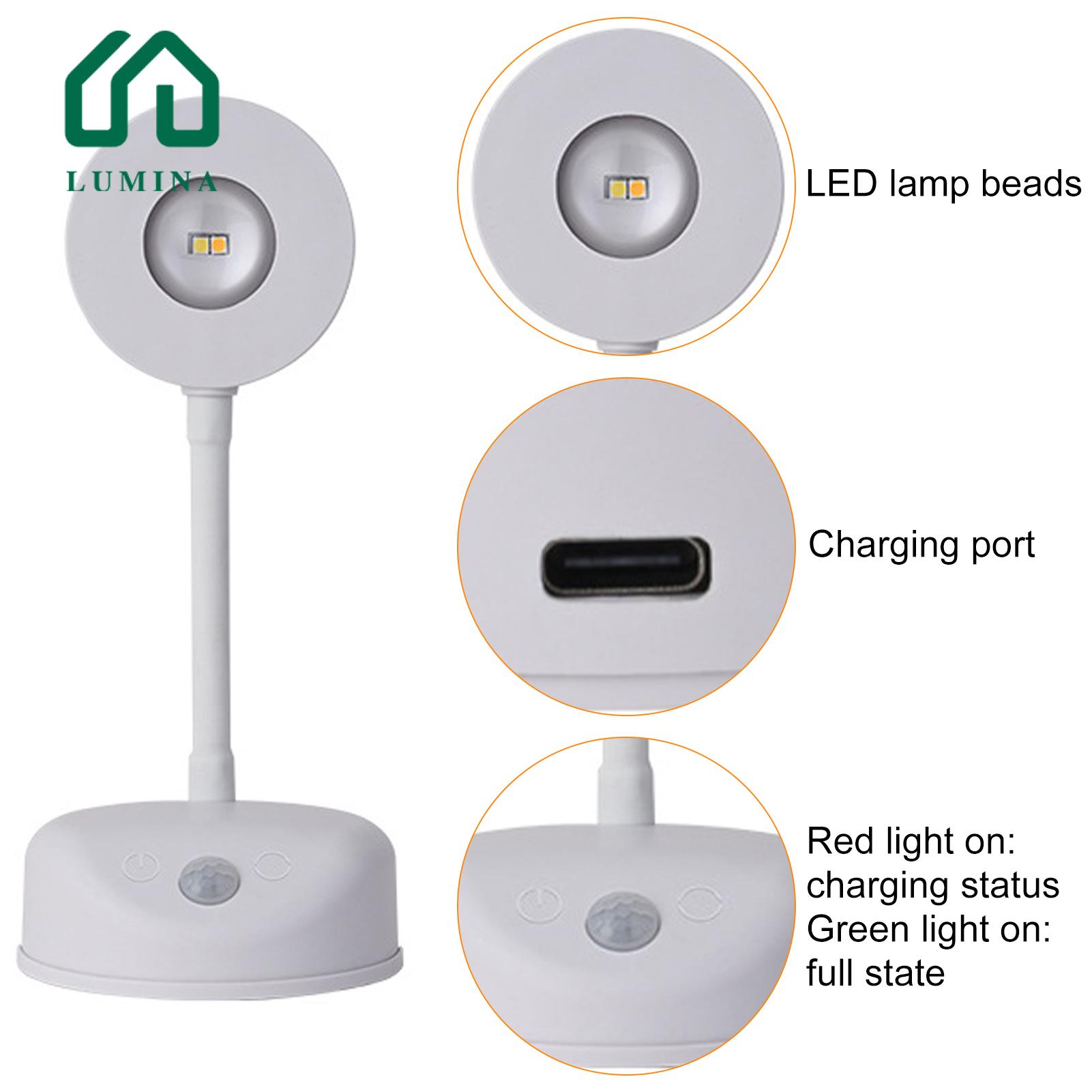 Lumina Led Light Rechargeable Motion Sensor Lamp for Home Flicker Free Dimming Night Light. 