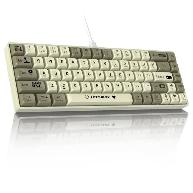 AJAZZ AK680 Wired Mechanical Keyboard 60% Compact Layout 68 Full-key Hot-Swappable RGB Backlight Gaming Keyboard For PC/Laptop. 