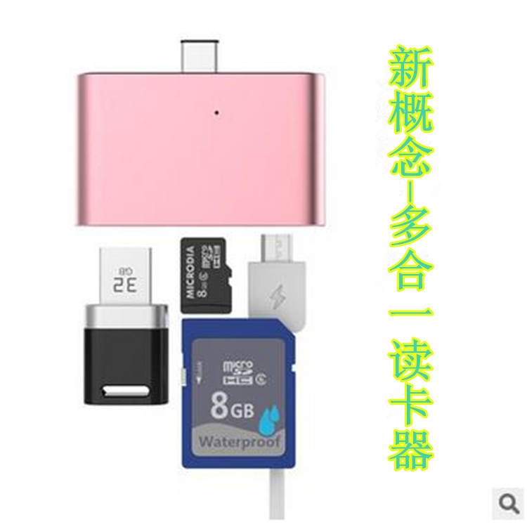 Suitable for MIDILL, private mode, type-c, mobile phone, OTG, multi-function card reader, ultra-thin HUB, portable PD charging. 