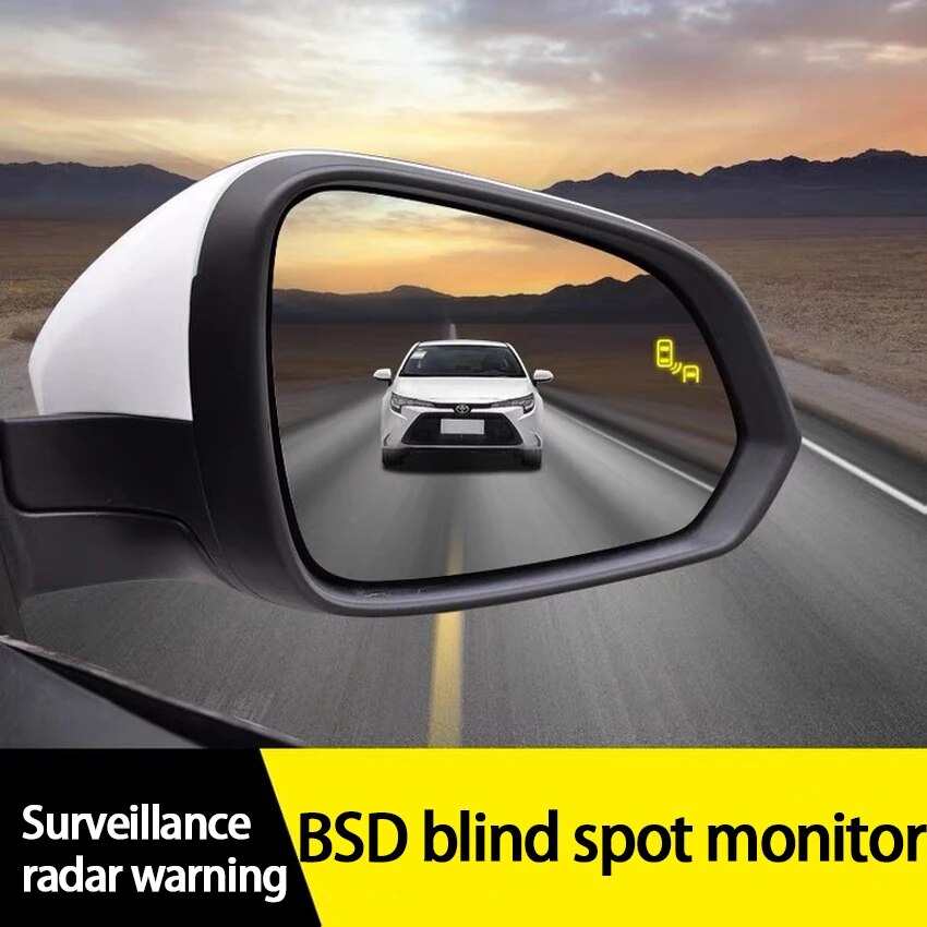 White mirror-RAV4 2018-Blind Spot Monitoring BSD BSA BSM Radar Detection System Microwave Sensor Assistant Driving Security For Toyota RAV4 2014~2021. 