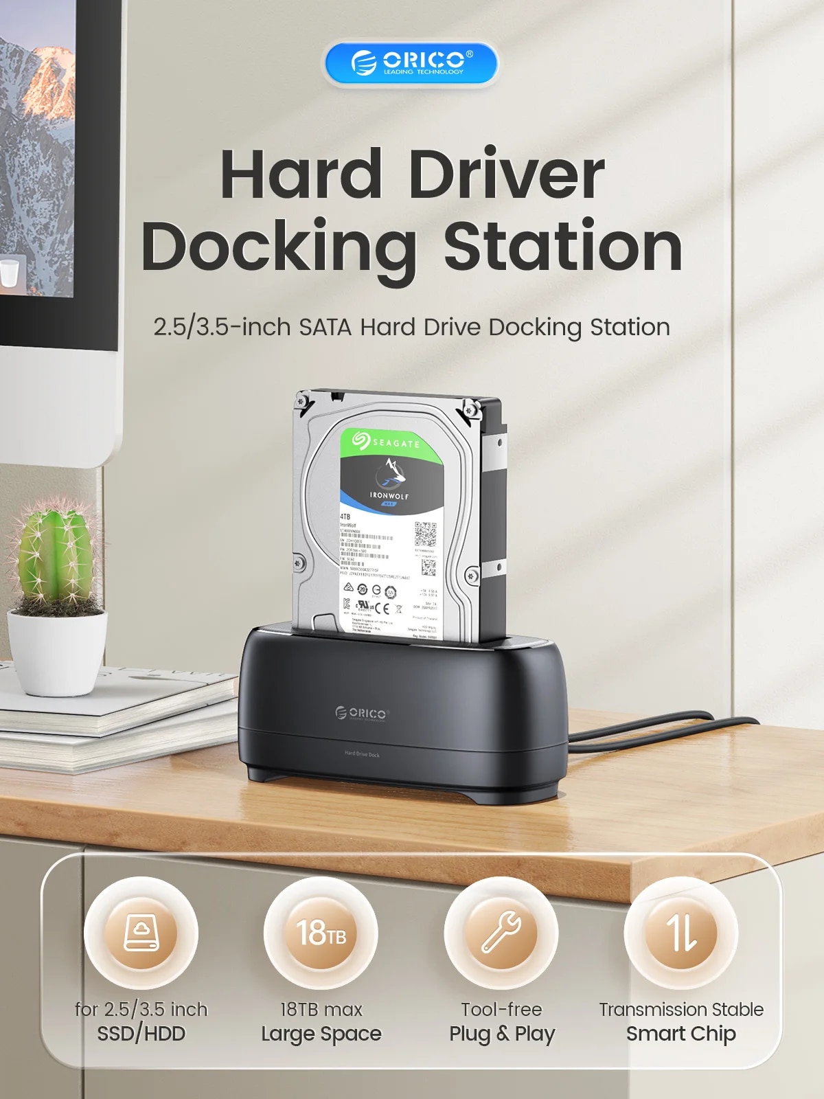ORICO SATA to USB3.0 Hard Disk Docking Station for 2.5" 3.5" SSD Disk Case 5Gbps Speed HDD Docking Station Hard Drive Enclosure. 