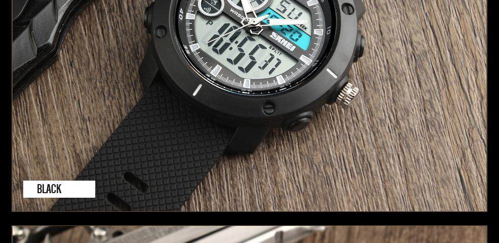 SKMEI New Men Sports Watches Digital Fashion Watch EL Light Dual