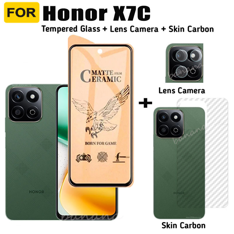 For Honor X7C X7A X7B Ceramic Frosted Soft Film Honor X6A X6B X8A X8B Screen Protector 3 in 1 Camera Lens Protector
