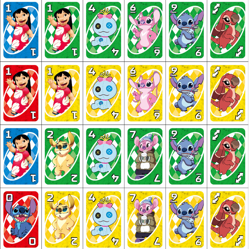 Mattel Games UNO LILO STITCH Card Game for Family Night Featuring Tv Show Themed Graphics and a Special Rule for 2-10 Players. 