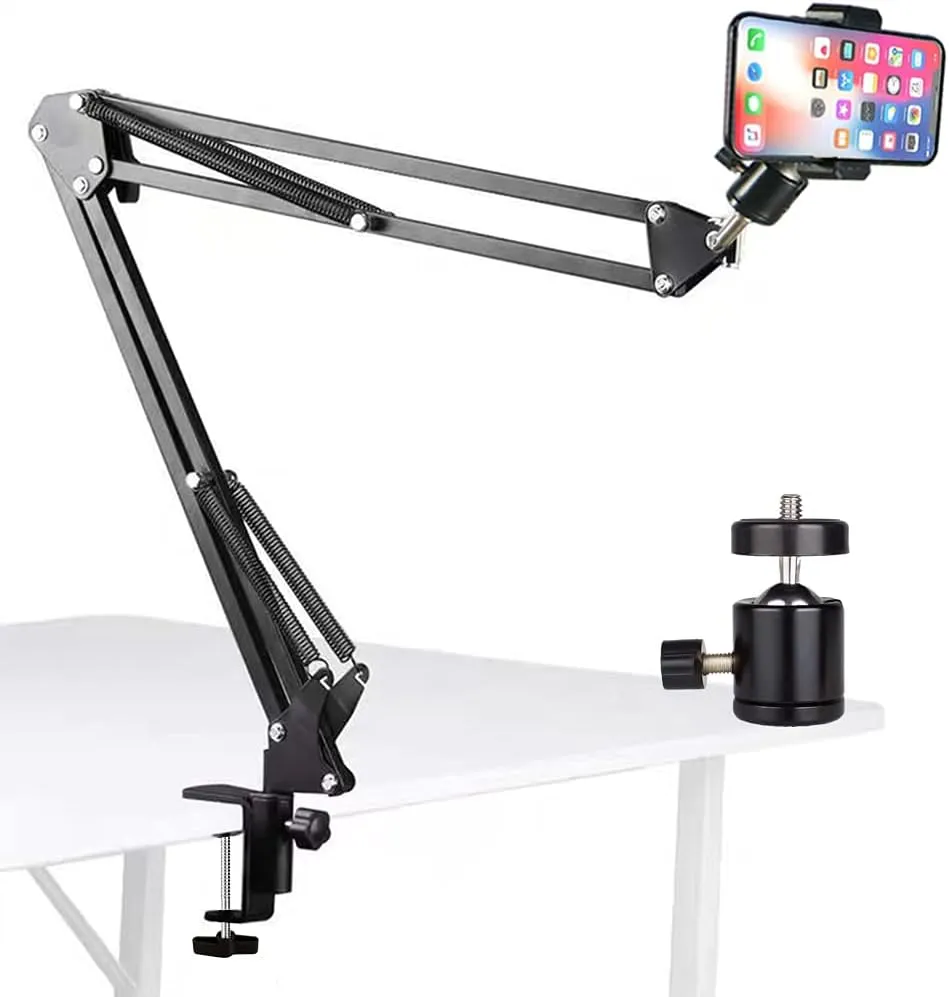 YIYANT Overhead Tripod Mount Articulating Arm,Cell Phone Holder,  Arm Stand Accessory for Video Recording Live