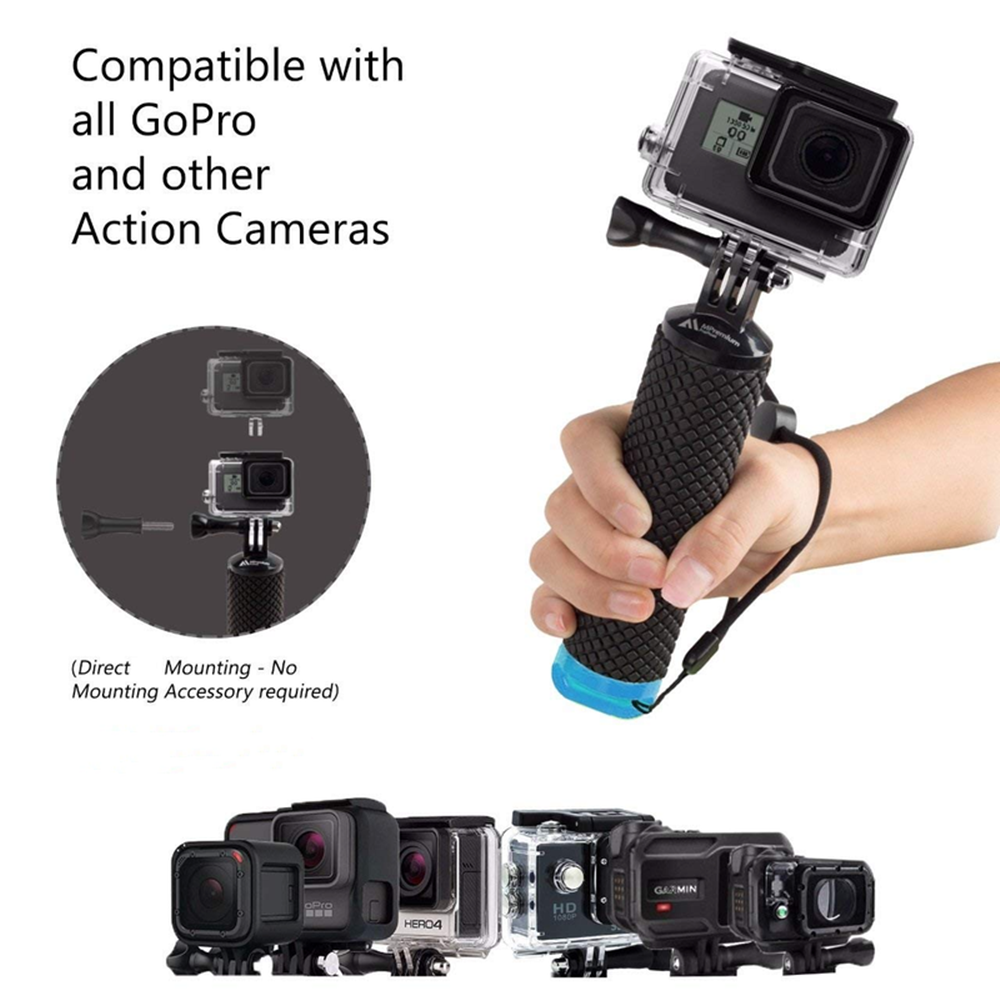 BassPal Water Floating Hand Grip Handle Mount Float accessories for Go Pro Gopro Hero 8 7 6 5 4 Xiaomi Yi 4K SJ4000 SJ5000 Action Camera in Summer swimming stick diving. 