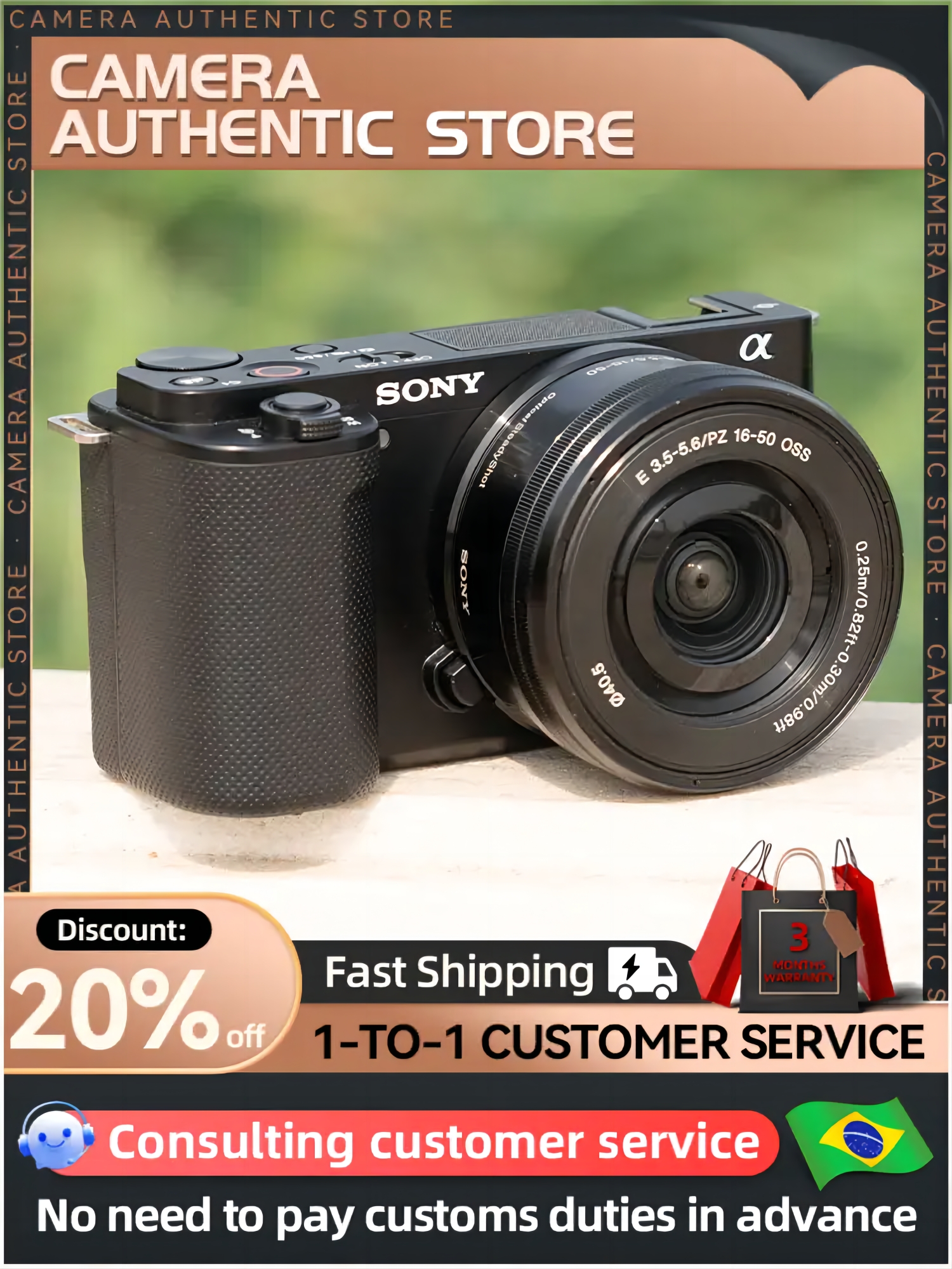 Sony Alpha ZV-E10 ZVE10 APS-C Aynasız Dijital Kompakt Kamera Profesyonel Fotoğrafçı Fotoğrafçılığı 24.20MP 4K Video Kameralar