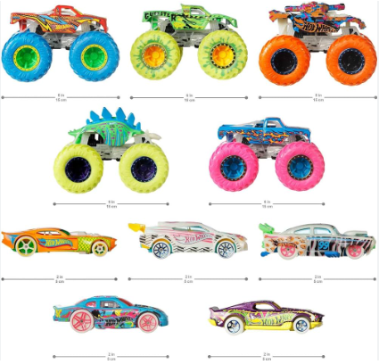 Hot Wheels HCB57 Monster Trucks GITD Bundle Toy's.. 