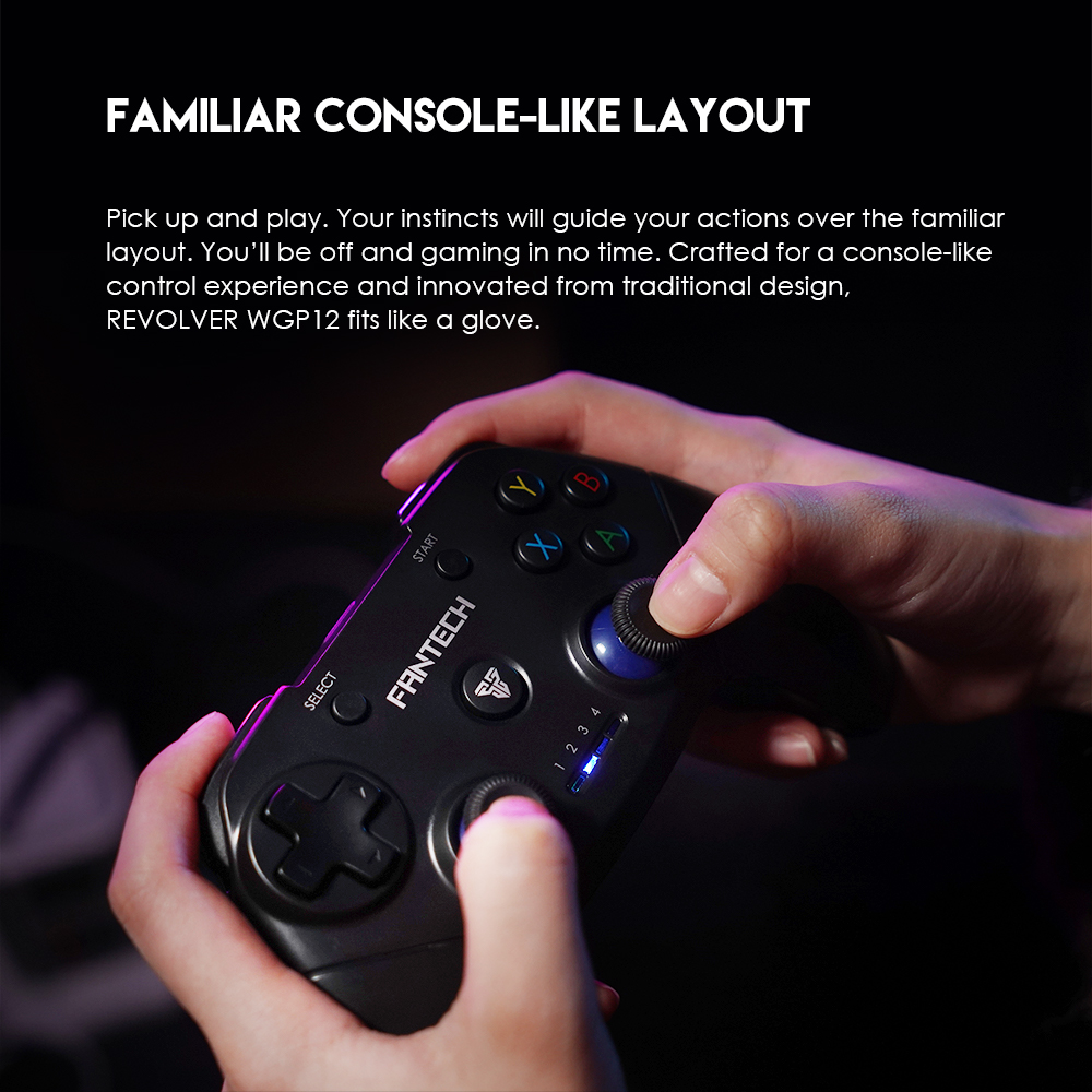 FANTECH REVOLVER WGP12 Controller Gamepad 2.4G Wireless Joystick Joypad With PS3 PC 10 Hours Long Battery Life For Game Player Black White Green. 