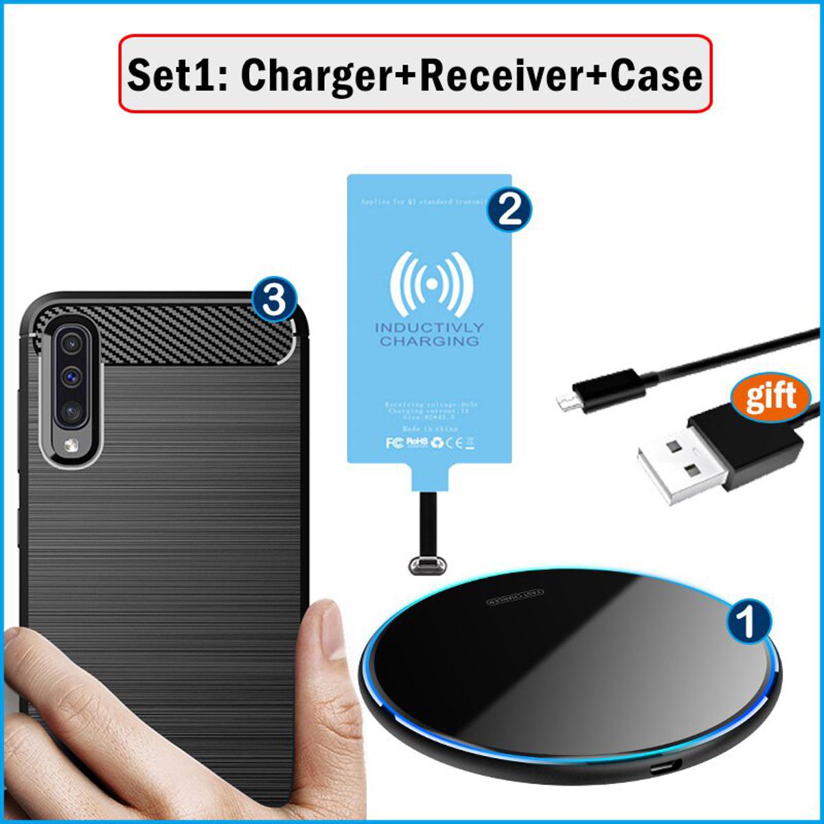 【happy one】Charger & Type-C for Samsung Galaxy A20 A30 A40 A50 A60 A70 A90 5G Qi Charging Adapter USBC Connector