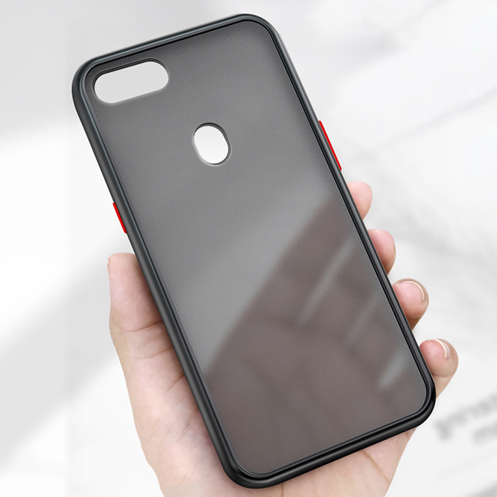 Casing for OPPO A7 Translucent Matte Hard PC Back Flexible Shockproof TPU Bumper Case Cover. 