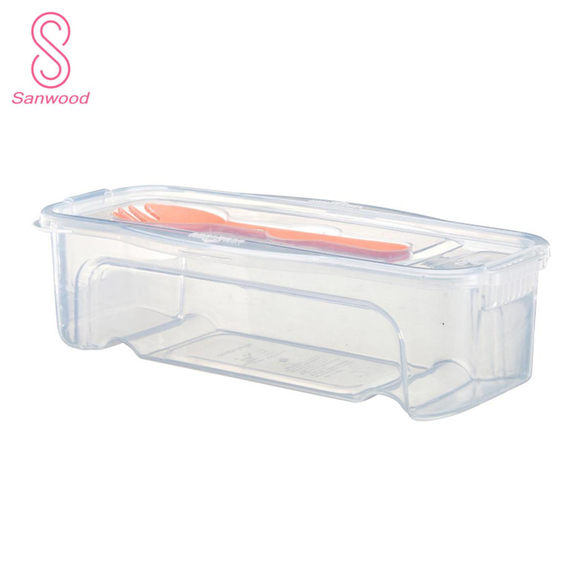 Fridge Food Container Heat Resistant Fridge Food Box with Strainer/ Lid/ Fork