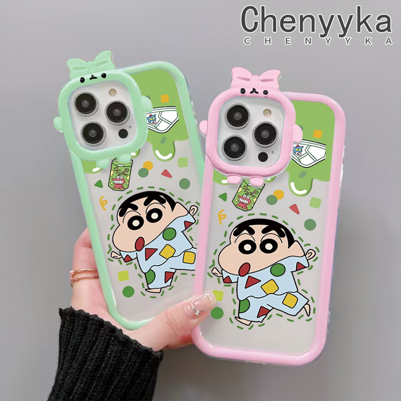 Chenyyka For VIVO V23 5G S12 5G V23i 5G Case Cartoon Crayon Shin-chan New Design Shockproof Clear Phone Cases Monster Camera Lens Protective Cover Soft Silicone Transparent Case. 