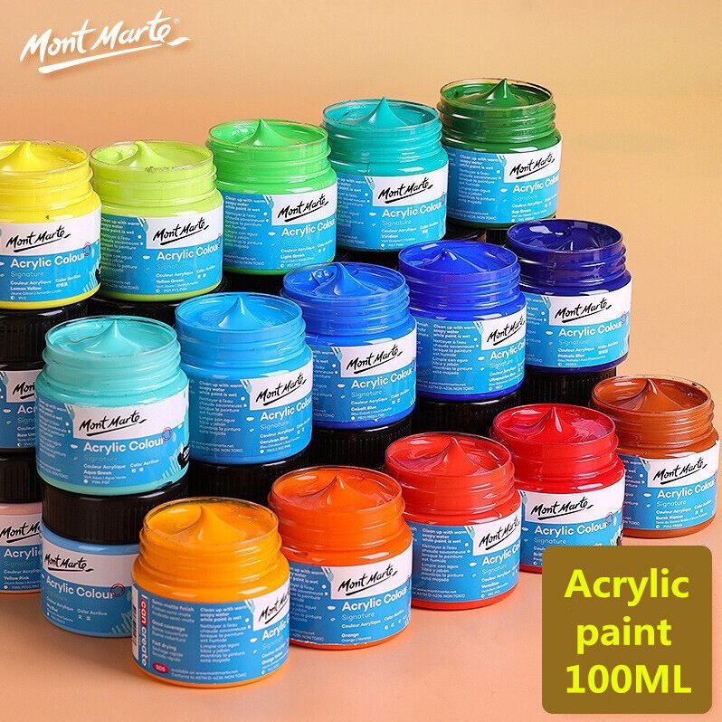 Mont Marte - Fast Dries to a Semi-matte Finish - Creamy Texture - Acrylic Color Paint Signature - 100ml