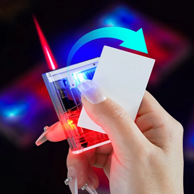 Transparent Dollars Design Butane Lighter Funny Funny Windproof Red Flame Inflatable Torch  Lighter Accessories. 