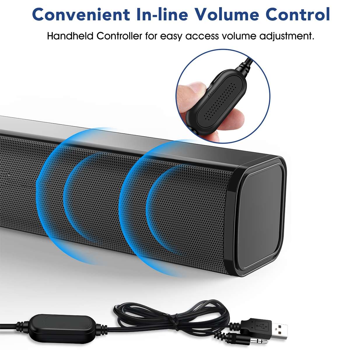 ELEGIANT SR050 Speakers Desktop PC Computer Speaker Portable Mini Soundbar HiFi Stereo Sound Music MP3 Player Speaker AUX Input. 