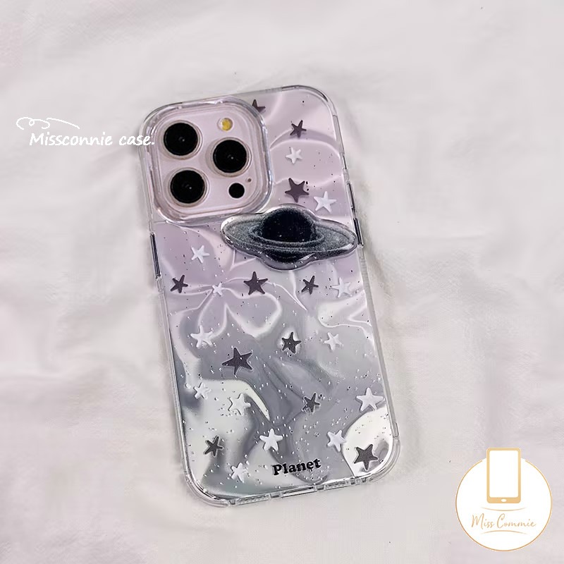 Graffiti Creative Double Star Dream Planet Case Compatible for Realme C51 C65 C67 Note 50 C15 C63 C11 C35 C55 C17 C30 C61 C25Y C25 C12 C20 C51s C31 C25s C21 5i 8i Luxury Wave Soft Water Shell