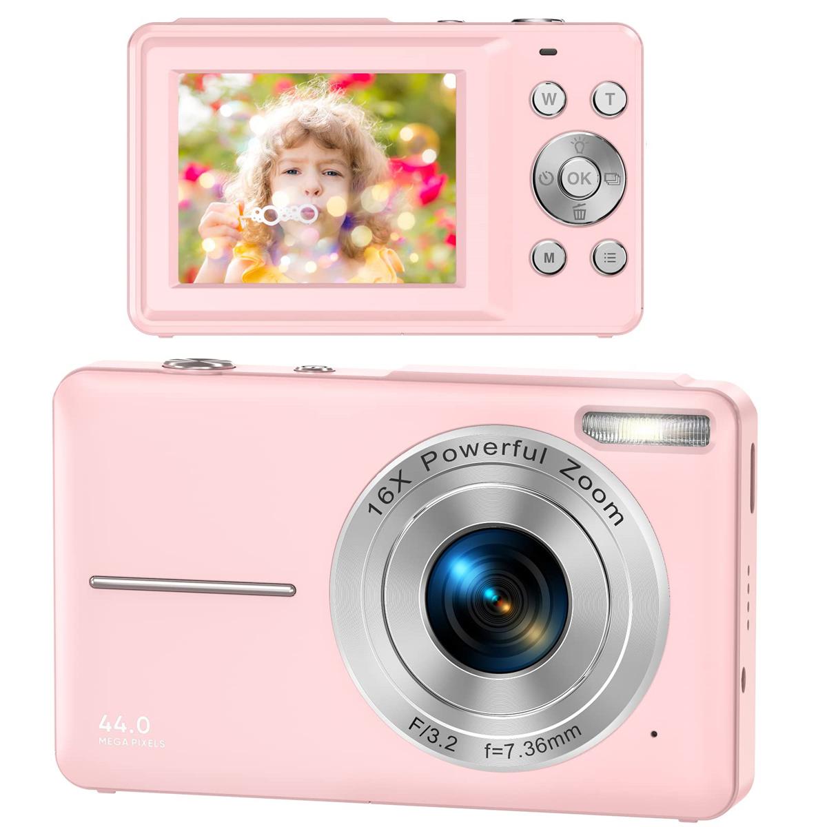 Digital Camera, Kids Camera FHD 1080P 44MP Photography Camera with 16X Zoom, Compact Portable Action Camera for Beginners