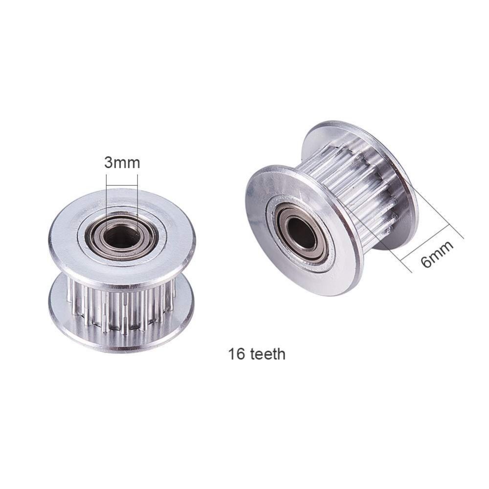 10Pcs GT2 Pulley 6mm Width GT2 Idler Pulley 16 Teeth Aluminum GT2 Timing Belt Idler Pulley Bore 3mm Timing Pulleys 3D Printer Timing Belt. 