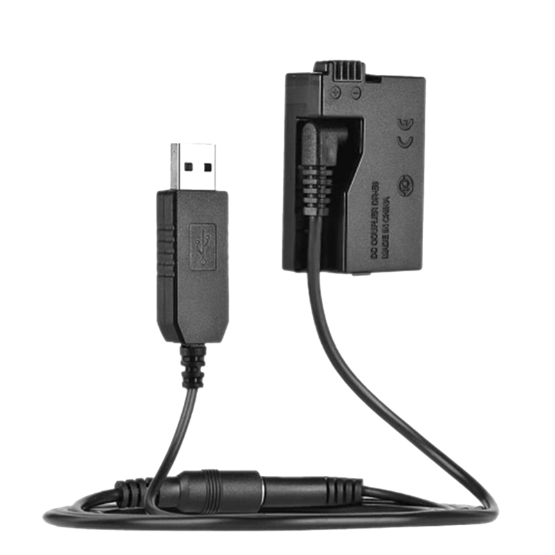 DR-E8 Dummy Battery Coupler USB Adapter Cable Component for LP-E8 for Canon EOS 550D 600D 650D 700D DSLR Cameras. 