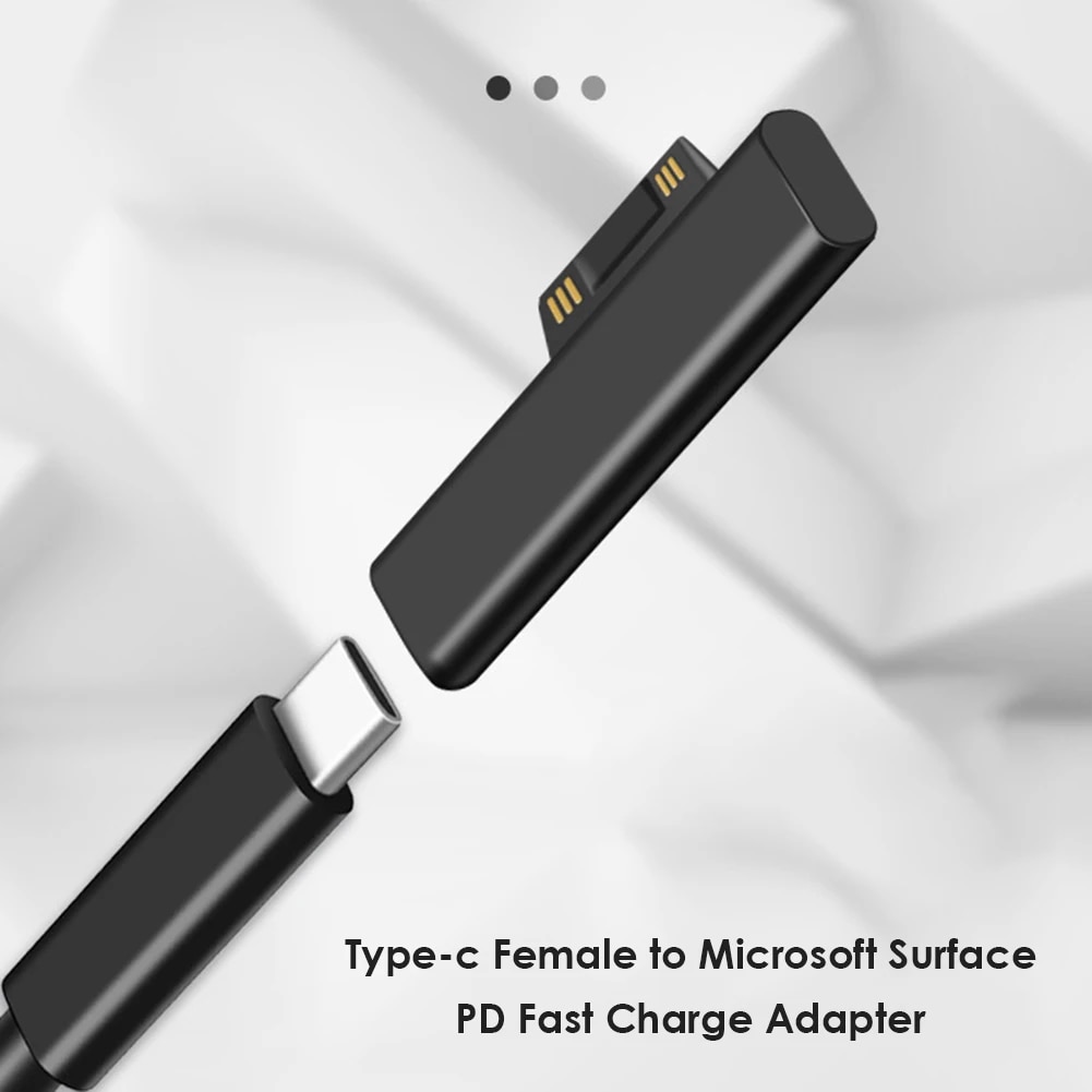 65W/102W PD Fast Charging USB C Power Supply For Microsoft Surface Pro X 8 7 6 5 4 3 Go Book Converter Charger For Microsoft. 