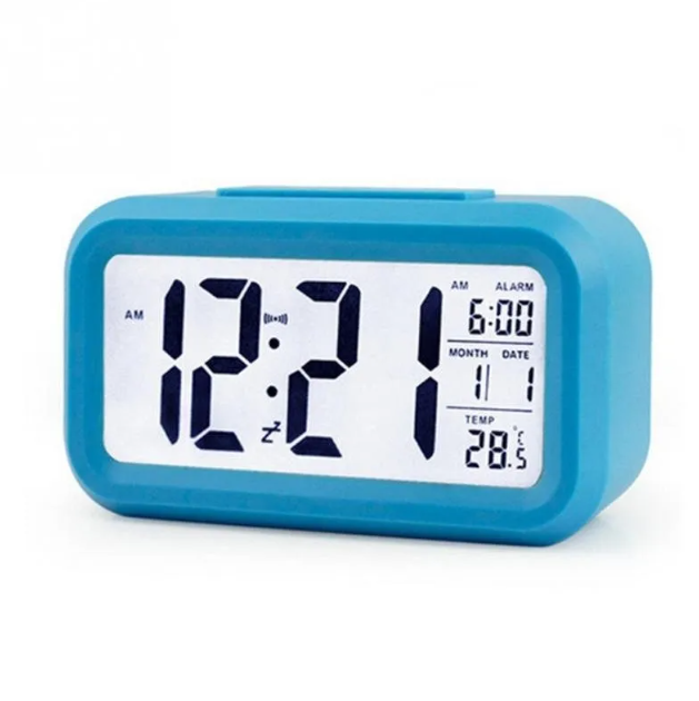 Alarm Clock [Dol-2108 9(FG): 54] (Electronic Clock Creativity Digital Clock Temperature Type LED Light Sensor Luminous Snooze). 