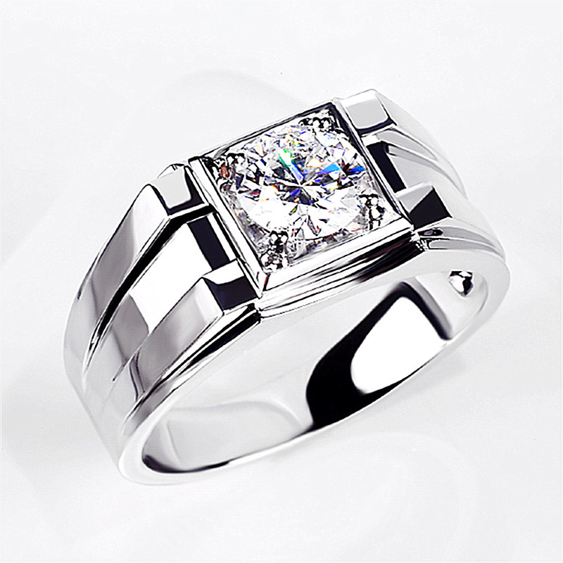 Classic and generous taste ring, diamond ring, bright and charming, commuting, domineering men's ring, three-dimensional, tough and simple, male god ring