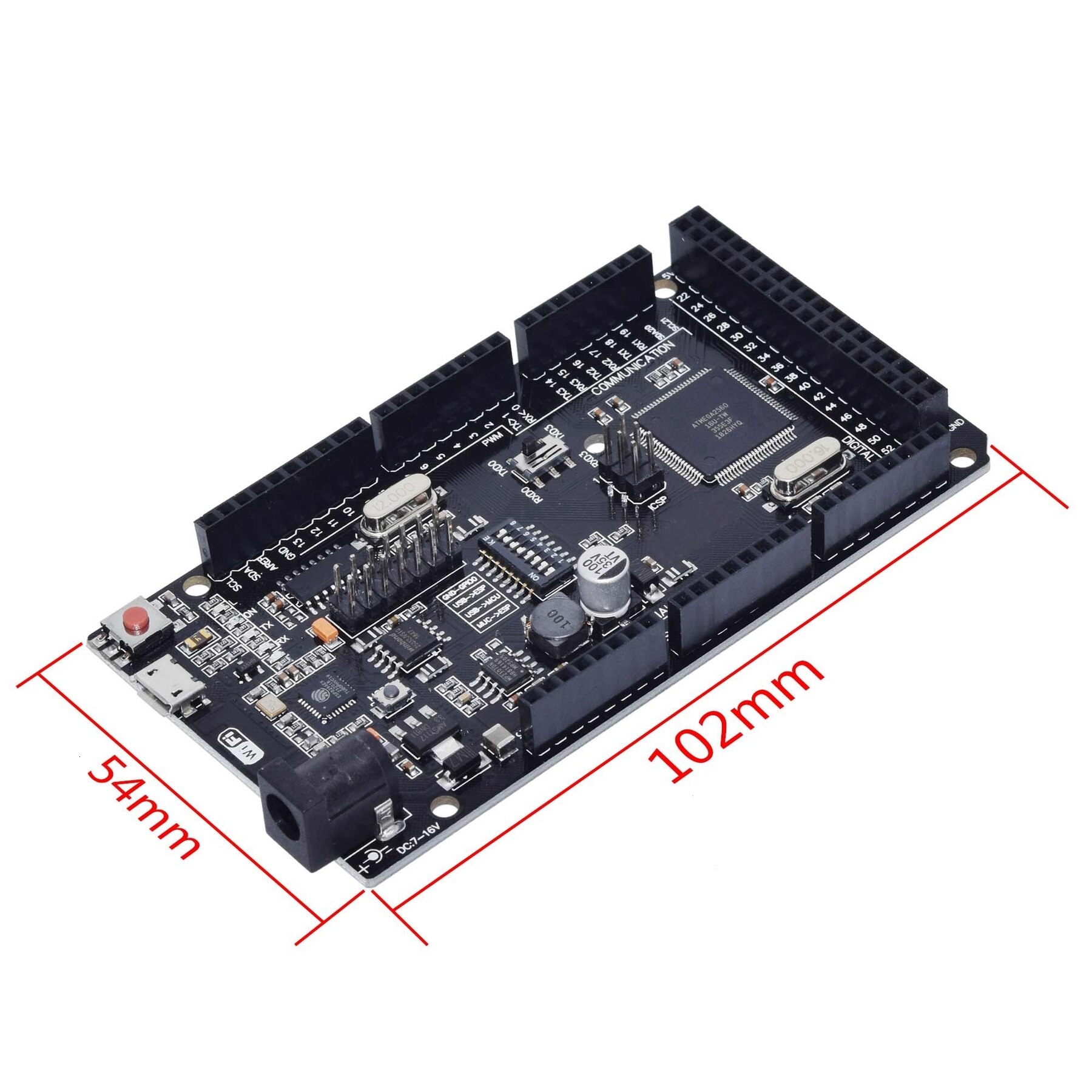 【happy one】TZT Mega+WiFi R3 ATmega2560+ESP8266 32M USB-TTL CH340G Compatible For Arduino Mega NodeMCU. 