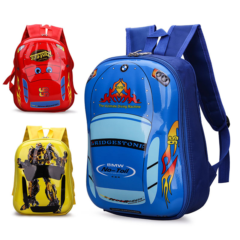 Cartoon car schoolbag, kindergarten baby backpack, cute children's backpack, cross-border foreign trade children's bag wholesale. 