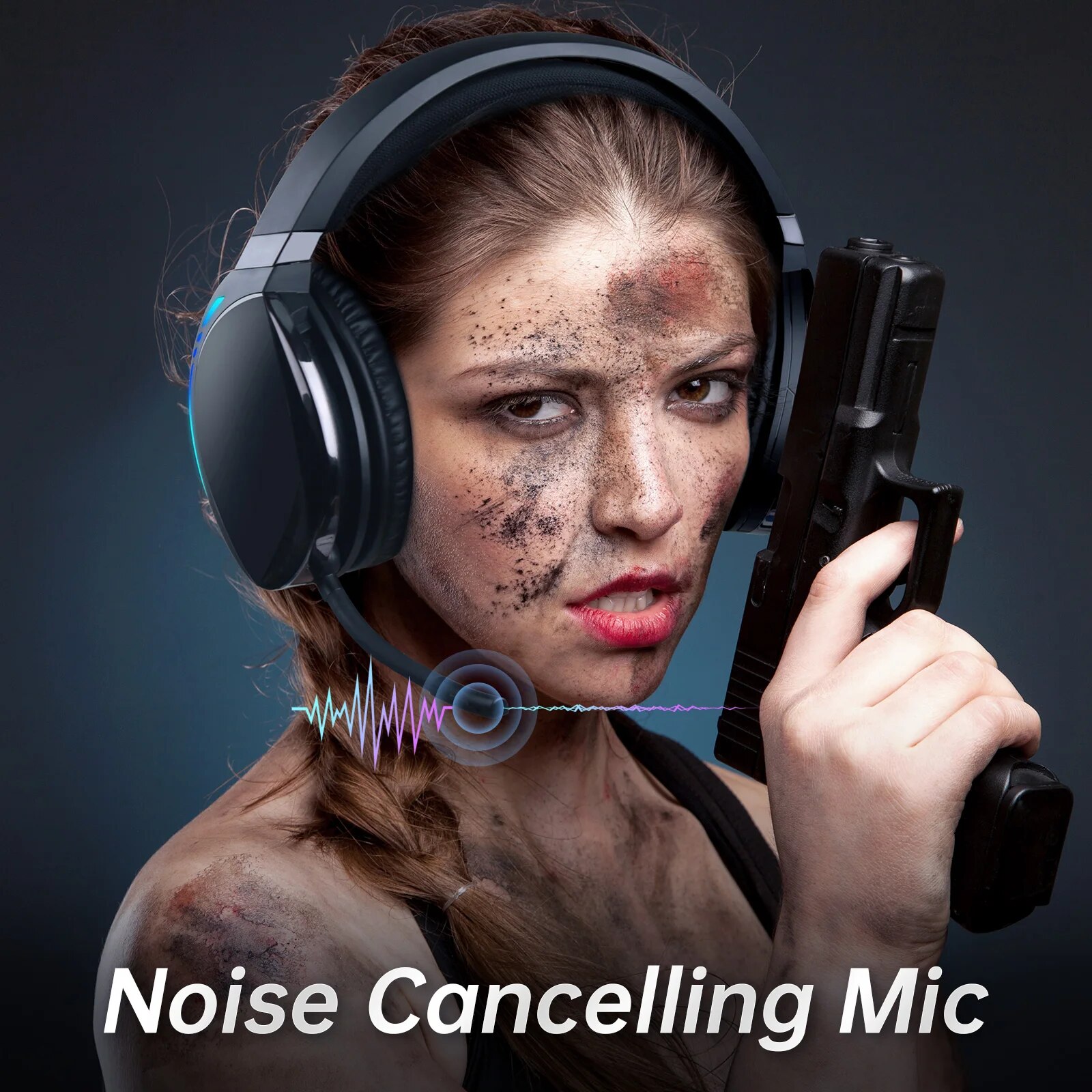 KOFIRE UG-06 Wireless Gaming Headset for PS4 PS5 PC, 48H Playtime, Low Latency, Noise Cancelling Over Ear BT Headphones. 