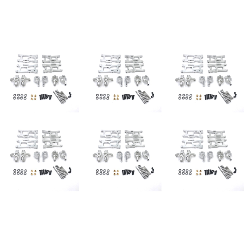 12X Metal Steering Cup Swing Arm Upgrade Parts Kit for 144001 1/14 124018 124019 1/12 RC Car Accessories,Silver