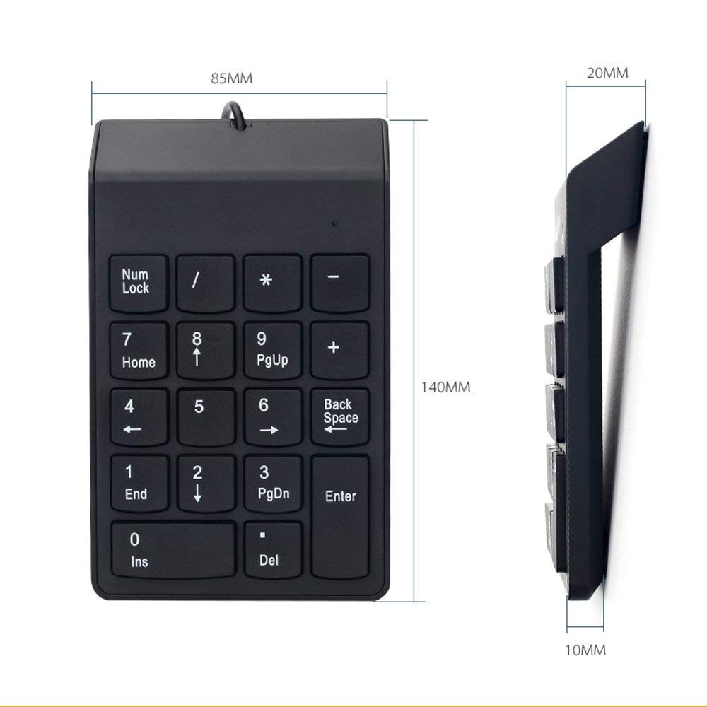 USB Mini 18-keys Num Pad Numeric Number Keypad Keyboard for Laptop Note. 