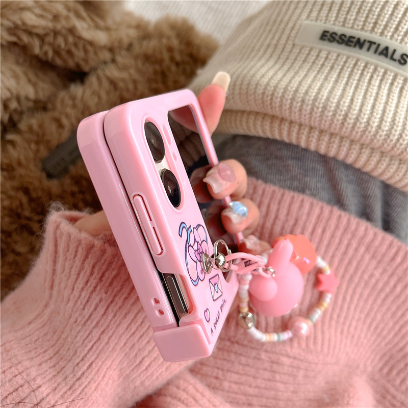 New cute cartoon OPPO Folding Hard Shell Three-Piece Suit OPPO find N2/N3 flip Phone case. 