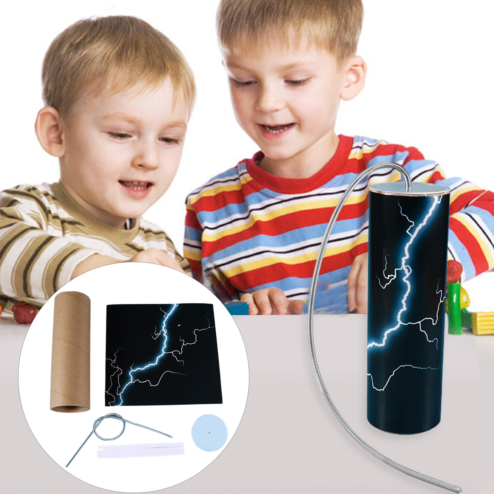 Educational Thunder Toy Kids Thunder Tube Toy Educational Percussion Instrument for Science Students Nature Noise Maker with Simulated Thunder Sound Spring Drum Shaker Stick Set Thunder Stick Toy. 