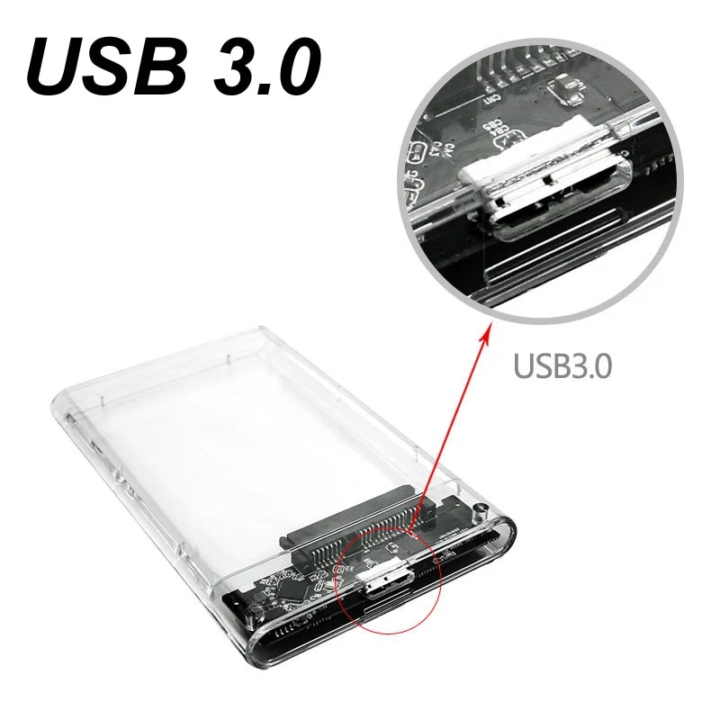 USB TYPE-C 3.1/3.0/2.0 HDD Enclosure 2.5inch Serial Port SATA SSD Hard Drive Case Support 6TB transparent Mobile External HDD. 