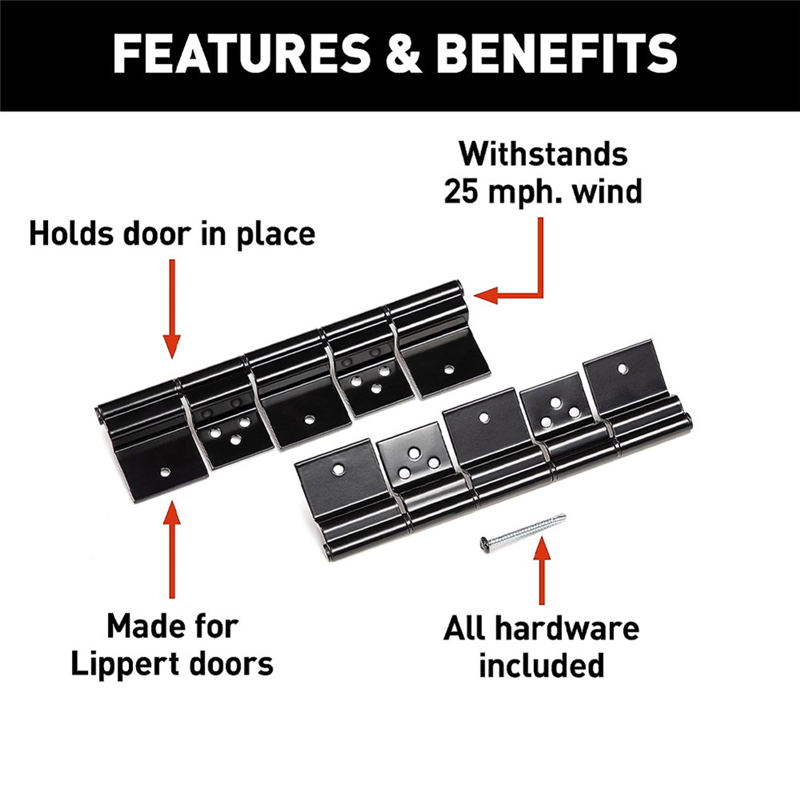 RV Entry Door Friction Hinge Kit for 5Th Wheel, Travel Trailer and Motorhome (Pack of 2). 