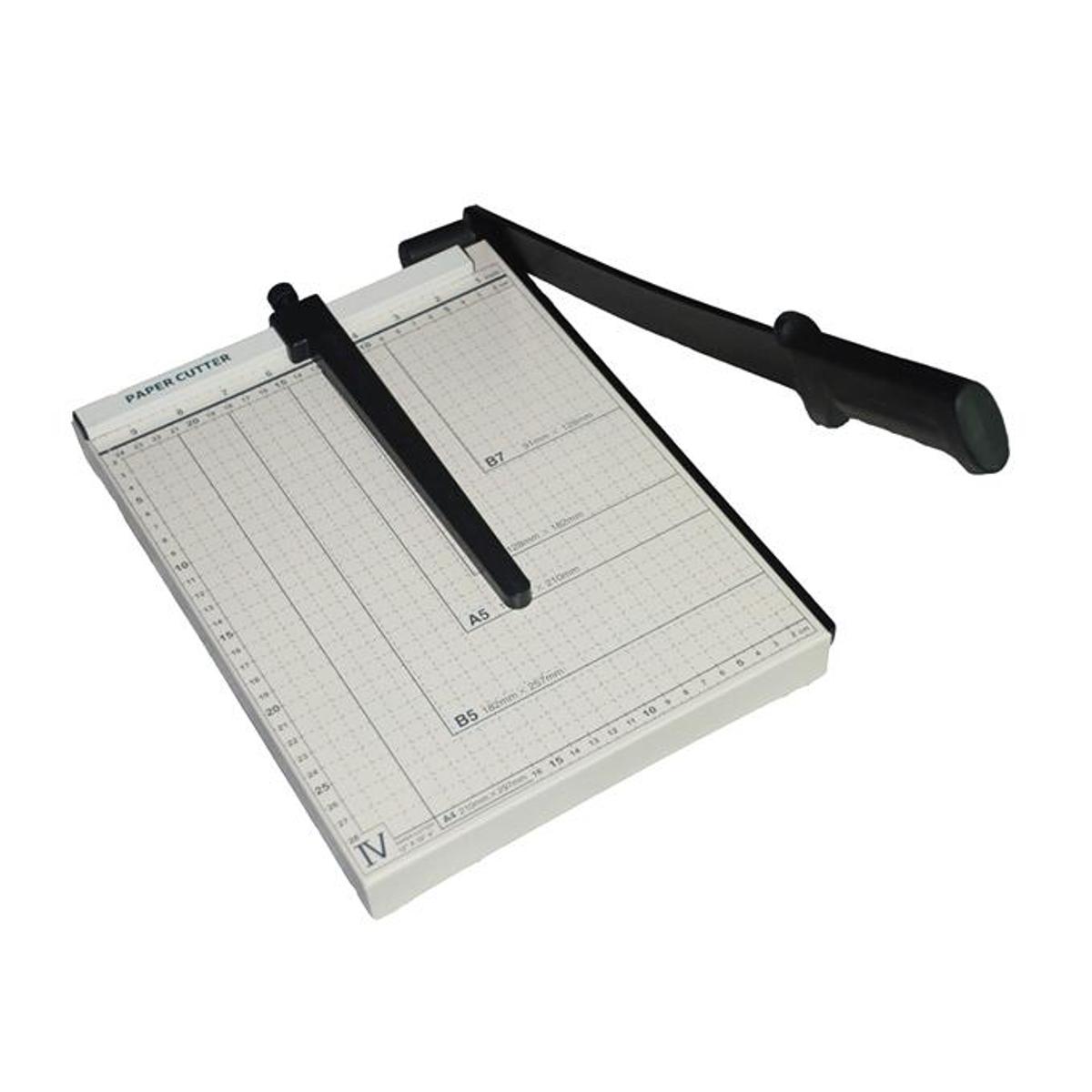 A4 Size Paper Cutter with Steel Base - White