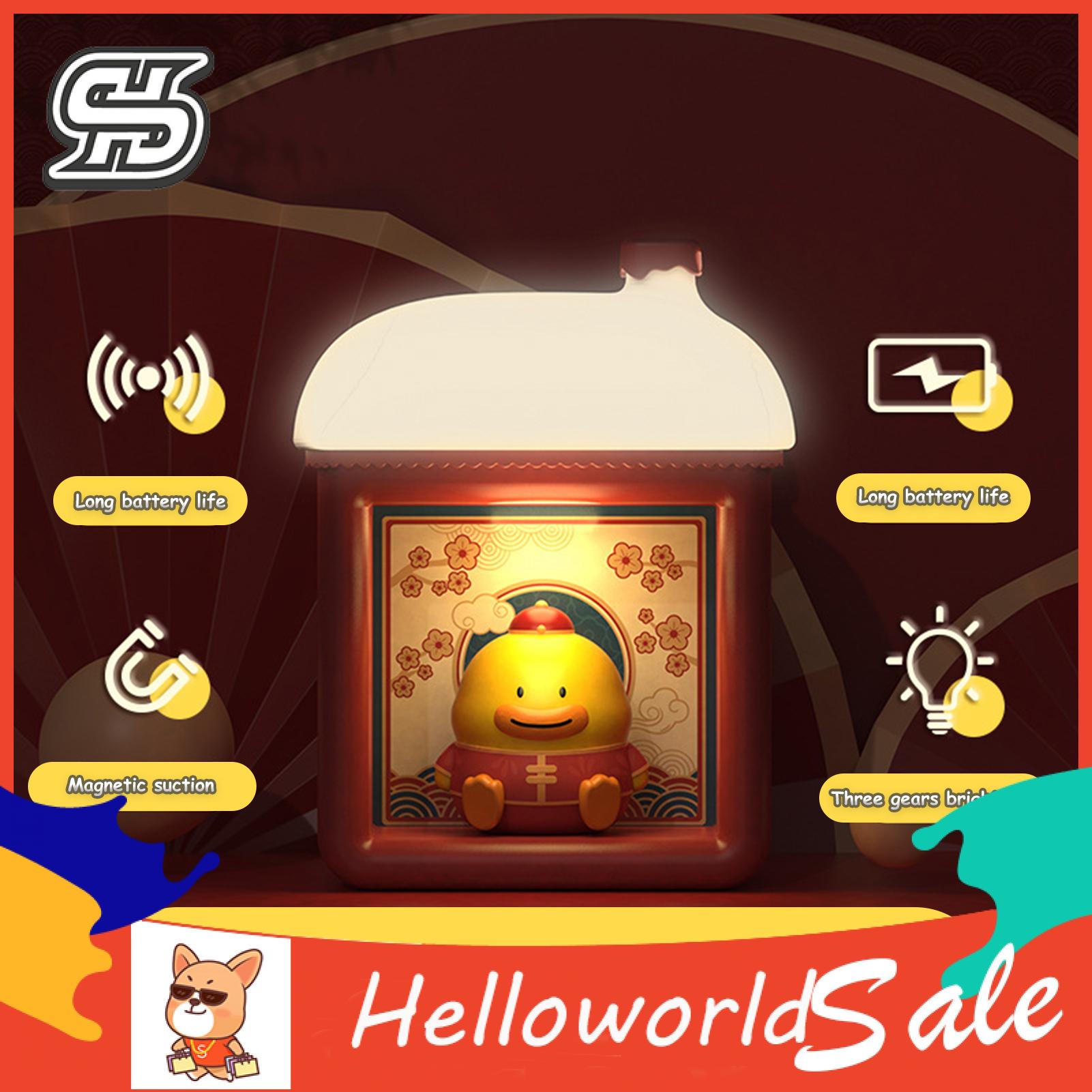 HelloWorld Magnetic Lamp Non-Glaring Warmly Light Rechargeable LED Lamp with Type-C Cable. 