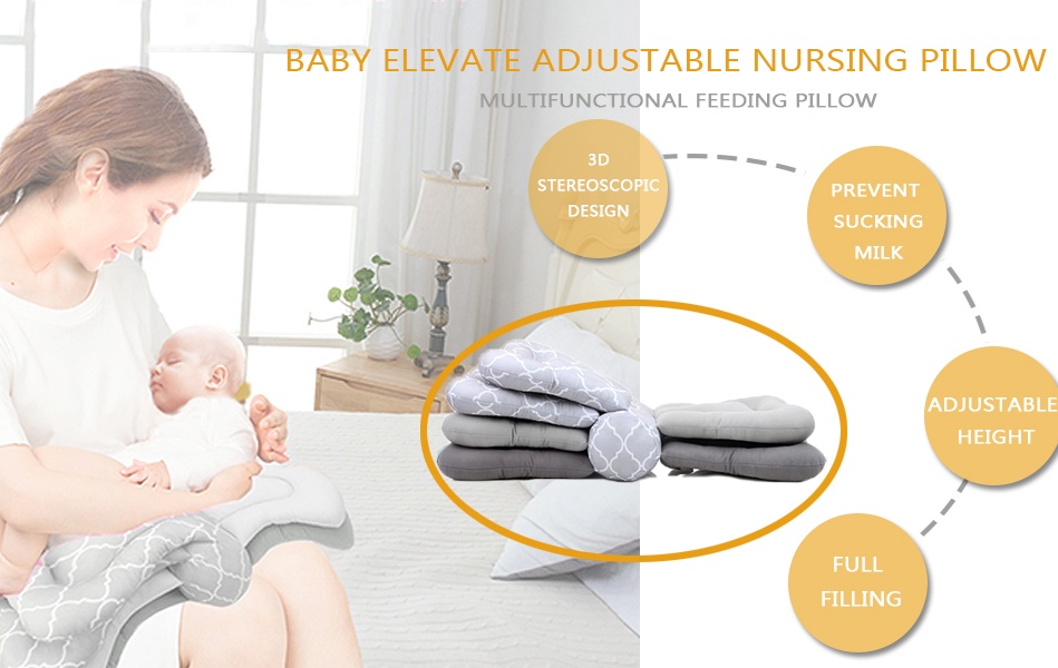 KAKIBLIN Elevate Adjustable Nursing Pillow, Baby Breastfeeding Pillow Infant Feeding Support Pillow for 0-12 Months Baby. 
