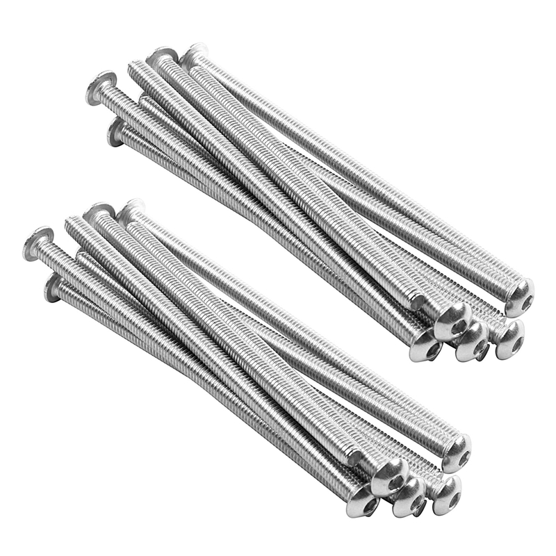 JOUYI Stainless Steel Button Head Screw, Hex Socket Bolts Type:M4 / 4mm Bolt Size:M4 x 80mm Your Pack Quantity:20. 