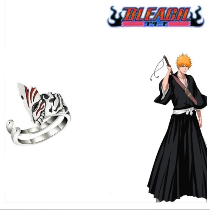 1Pcs Anime Bleach Thousand Year Blood War Adjustable Size Stainless Steel Rings For Men Women