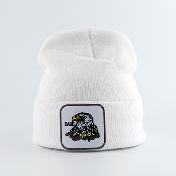 Shark Embroidery Animal Beanie Knitted 