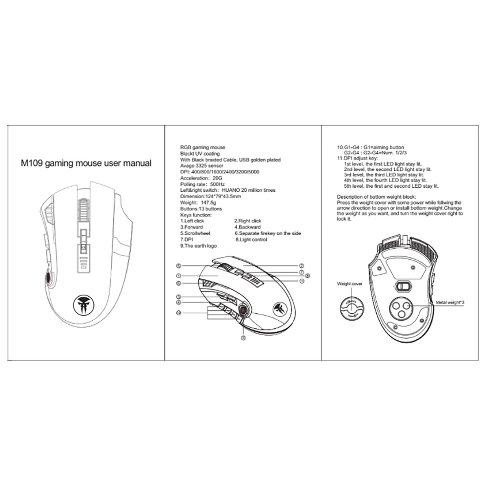 【happy one】USB Wired Mouse PC Mouse Professional Competition Mouse With Side Button Dpi Adjust Key Sensitive Sensor. 