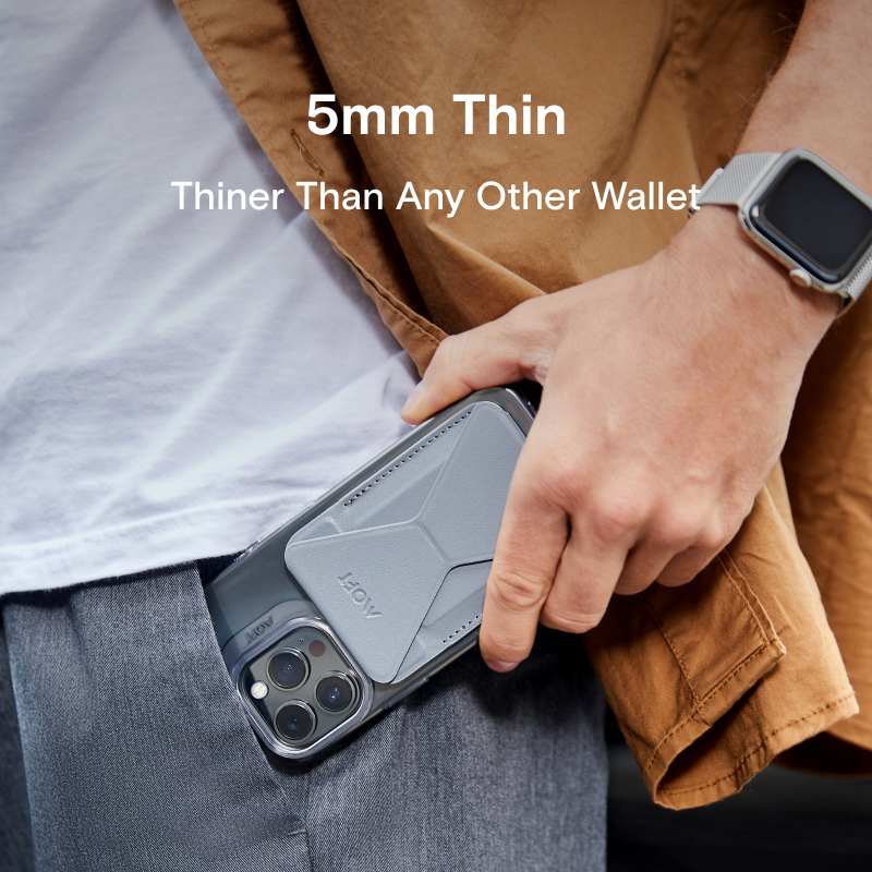 MOFT Magnetic Snap-on Phone Wallet Stand for iPhone 15/14/13/12 Series Compatible Phone Stand with 3 Viewing Angles. 