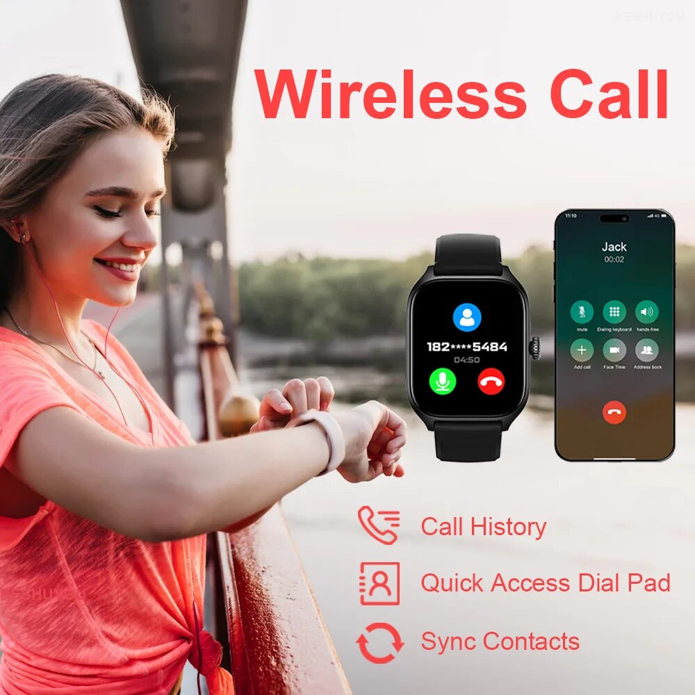H9 New Smart Watch 2.01 Inch HD Display Answer Make Call Message Preview Sport Modes DIY Dial Weather Forecast For Men Women. 
